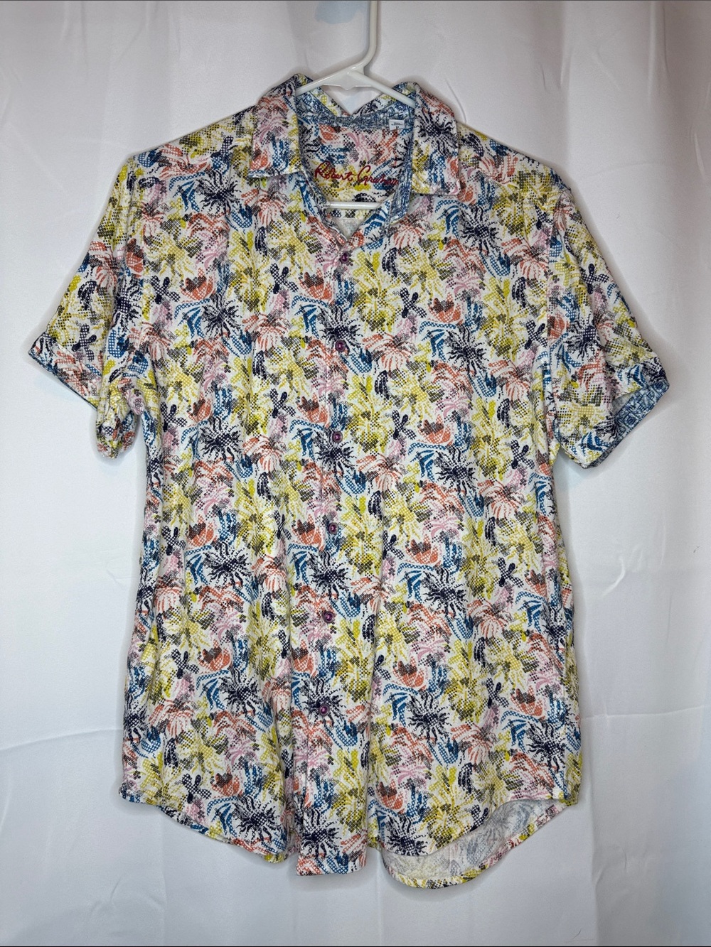 Men's Short Sleeve Tropical Print Shirt - Multi